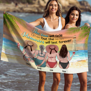 Tans Fade But Memories Last Forever - Personalized Beach Towel Gifts For Best Friends, Sisters