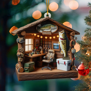 Love Fishing - Fishing Tool Cabin Personalized Fishing Ornament
