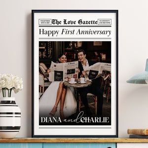 The Anniversary Times - Personalized Photo Poster For Couples