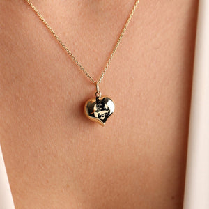 Personalized Tiny Heart Cremation Ash Urn Pendant Necklace Memorial Gift For Dog/Pet Lovers