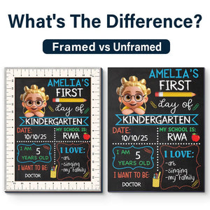 Kid Resting On Arms First Day Of School - Personalized School Sign Gift For Kid, Baby