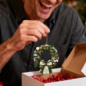 "Golf Lover Dream" ā Personalized Christmas Wreath Ornament | Gift For Golfers