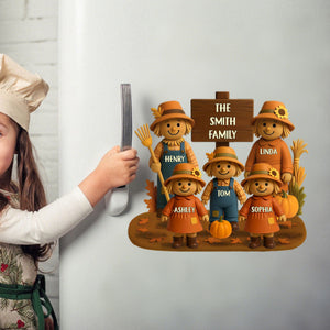 Fall Season Scarecrow Family Personalized Decal