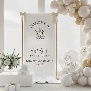 Baby Shower - Personalized Baby Shower Welcome Sign, Oh Baby Welcome Decorations