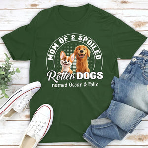 Spoiled Rotten Dog Chibi Cartoon - Personalized Pure Cotton T shirt Gift For Dad Mom