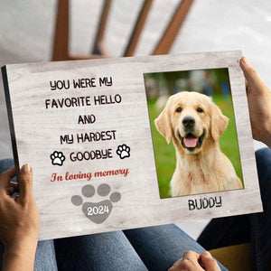 My Hardest Goodbye - Personalized Pet Memorial Canvas