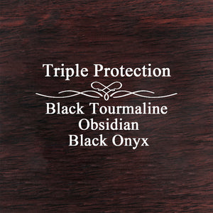 Triple protection bracelet, agate gold obsidian bracelet - Healing crystal bracelet