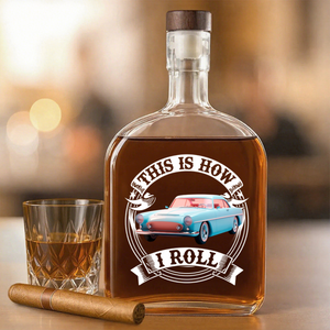 This Is How I Roll - Personalized Photo Classic Car Whiskey Bottle