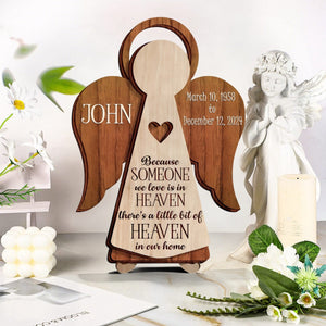 Memorial Angel 2-Layer Wooden Plaque Personalized Sympathy Gifts