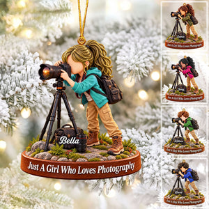 Just A Boy Who Loves Photography Personalized Christmas Ornament Gift for Photographer