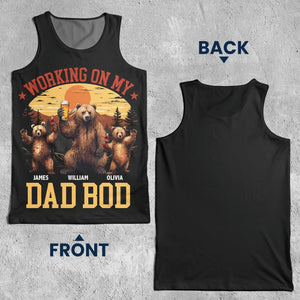 Working On My Dad Bod - Personalized Bear Tank Top For Men