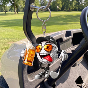 Custom Funny Beer Golf Acrylic Keychain – A Playful Personalized Gift For Golfers & Beer Enthusiasts