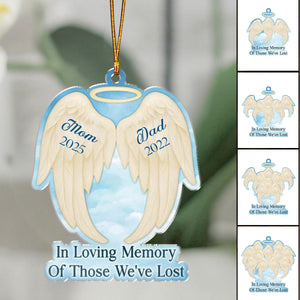 In Loving Memory Of Those We've Lost - Personalized Angel Wings Acrylic Ornament, Gift For Family And Relatives