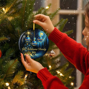 Fantasy Christmas Family Together 2025 - Personalized Ceramic Ornament
