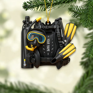 Diving Lover, Home Decor, Christmas Ornament, Personalized Ornament