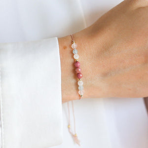 Crystal bracelet Healthy pregnancy, support, expectant mother gift, rose quartz bracelet