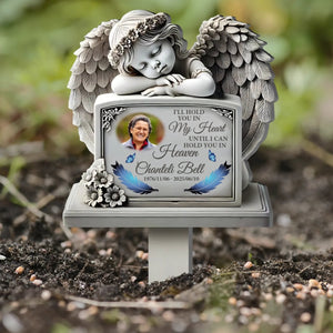 I'll Hold You In My Heart Until I Can Hold You In Heaven - Memorial Personalized Garden Plaque Stake