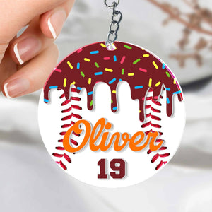 Personalized The Drip Baseball Arcylic Keychian Gift For Baseball Lovers