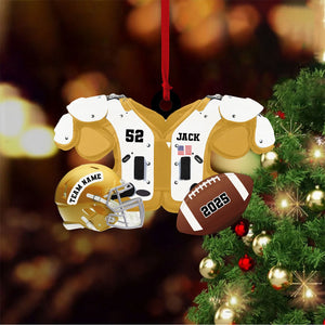 Personalized American Football Christmas Acrylic Ornament Gift for Son, Husband, Boyfriend