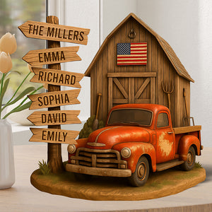 Farm Barn Family Acrylic Plaque - Personalized Gifts For Family