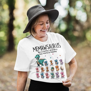 Grandmasaurus And Kids Dinosaurs Personalized T Shirt Gift for Grandma Mother