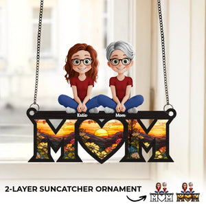 Family Personalized Window Hanging Suncatcher Ornament - Mother's Day, Gift For Mom, Grandma