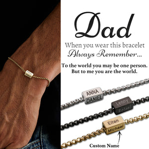 Custom Dad Bracelet With Kids Name, Family Name Bracelet