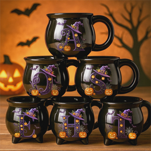 Custom Ceramic Cauldron Coffee Mug - Personalized Halloween Witchy Gifts For Besties, Sisters, BFF, Family, Yourself - Brew And Boo