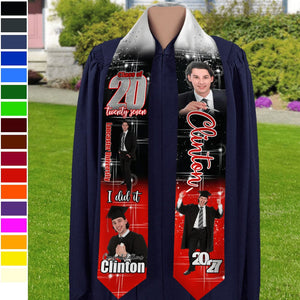 Personalized Graduation Sashes And Stoles-Custom Photo She Believed She Could Graduation Stoles