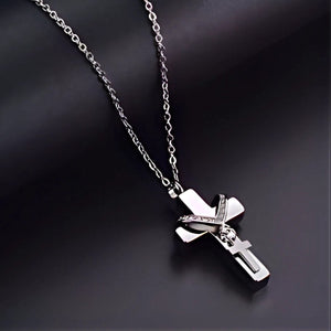 Eternal Embrace Memorial Cross Urn Necklace