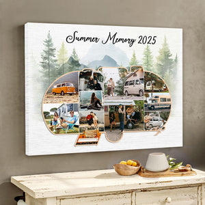 Personalized Campervan Collage Canvas Travel Memory Gift For The Camper