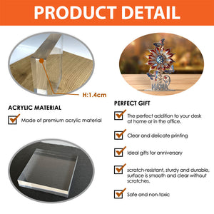 Best Mom Ever - Personalized Mother Custom Shaped Sunflower Acrylic Plaque