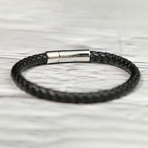 Personalized Memorial Buckle Leather Bracelet