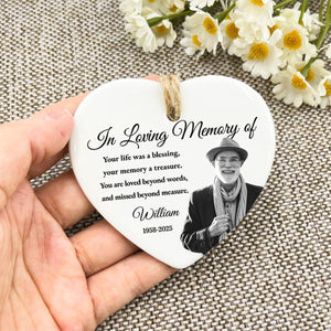 In Loving Memory Of Your Life Was A Blessing, Personalized Ceramic Ornament, Gift For Bereaved Family