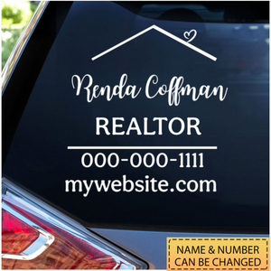Personalized Realtor Branding Real Estate Marketing Car Window Decal With Website QR
