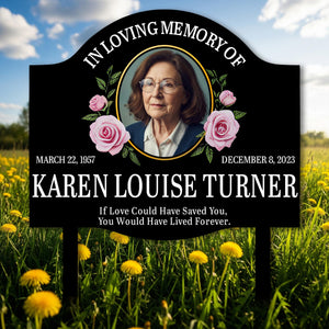 Personalized Memorial Grave Marker With Photo Memorial Stake