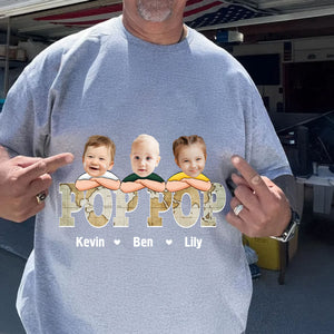 Custom Kid Face Papa - Personalized Photo Pure Cotton T-Shirt