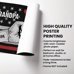 Fist Bump Nation Flag Personalized Poster, Father's Day Gift For Dad Grandpa Husband