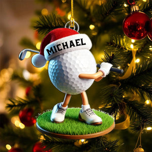 Custom Name Golf Ornament,Personalized Christmas Gift for Golf Lovers