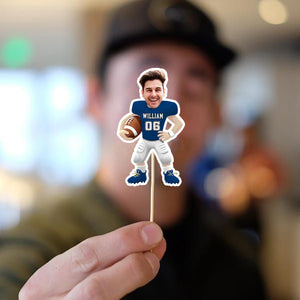 Custom Photo American Football Decoration Personalized Cupcake Toppers