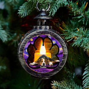 Dog Lay Here With Me - Personalized Custom Christmas Lantern Gift For Pet Lover