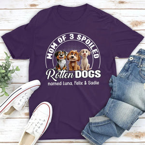 Spoiled Rotten Dog Chibi Cartoon - Personalized Pure Cotton T shirt Gift For Dad Mom