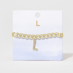 Curb link Initial Anklet