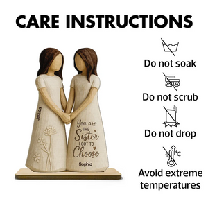 You Are The Sister I Got To Choose Personalized Standing Flat Wooden Plaque Friendship Gift for Besties