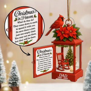 Personalized Lantern Memorial Chistmas Acrylic Ornament Sympathy Gift For Loss Of Loved Ones