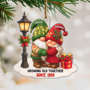Christmas Couple Growing Old Together Personalized Acrylic Ornament