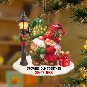 Christmas Couple Growing Old Together Personalized Acrylic Ornament