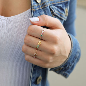Ties of The Heart Personalized Birthstone Ring