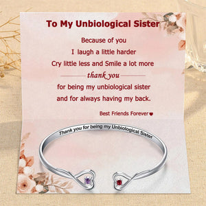 Personalized Birthstones Bracelet For Bestie, Best Friend - Thank You For Being My Unbiological Sister