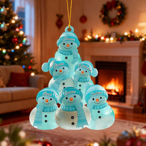 Snowman Family - Merry Christmas Personalized Family Ornament